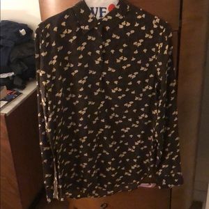 Brown floral button down Equipment blouse